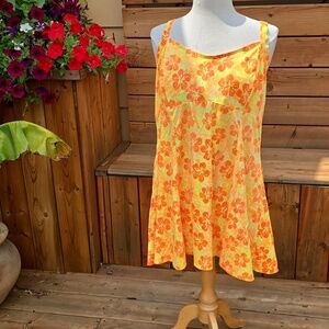 Vintage 90s floral bathing suit coverup dress